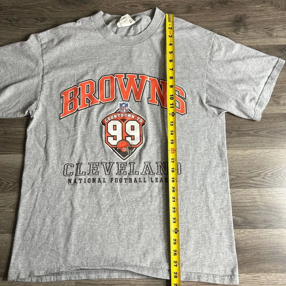 VTG Cleveland Browns T Shirt Mens Large 90s NFL Football Tee Lee Countdown to 99